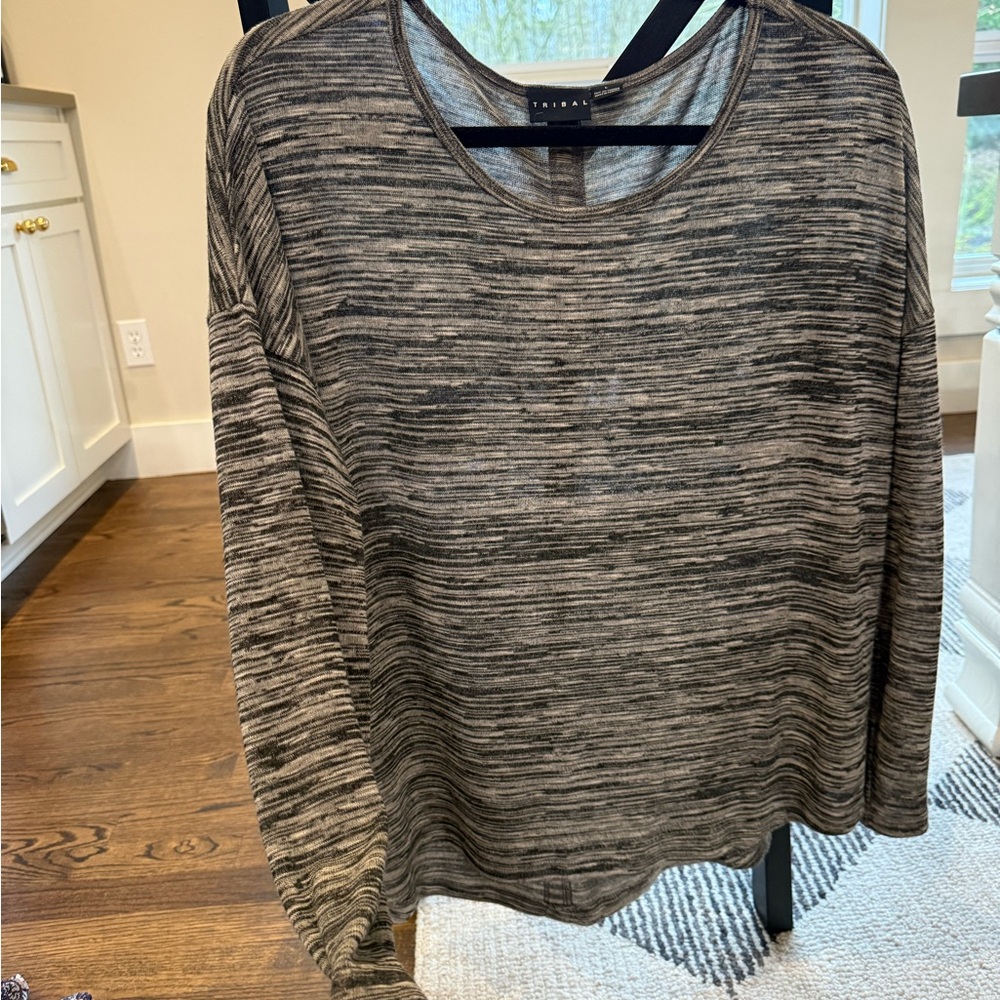 Tribal Black and Gray Patterned Top